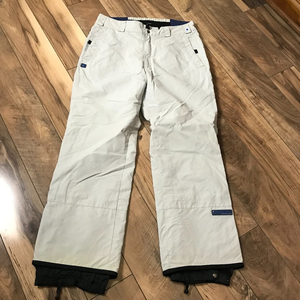 Columbia Convert Ski Pants Mens Size L Light Gray 36 x 31 Breathable Winter Snow